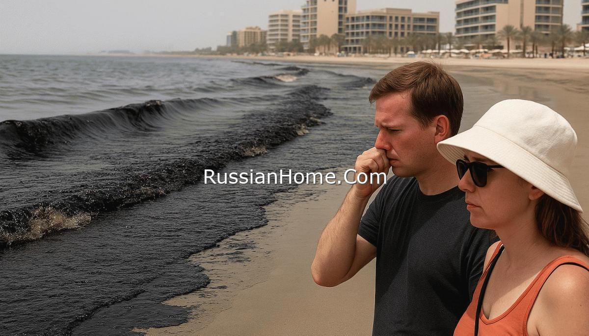 Разлив нефти в ОАЭ: российские туристы жалуются на едкую вонь и закрытие пляжей в Фуджейре