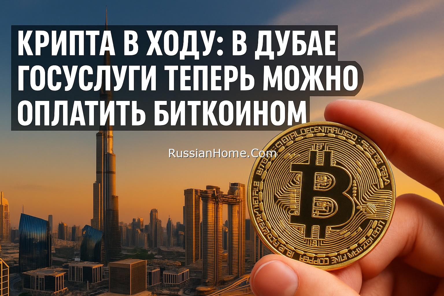 Крипта в ходу: в Дубае госуслуги можно будет оплатить биткоином